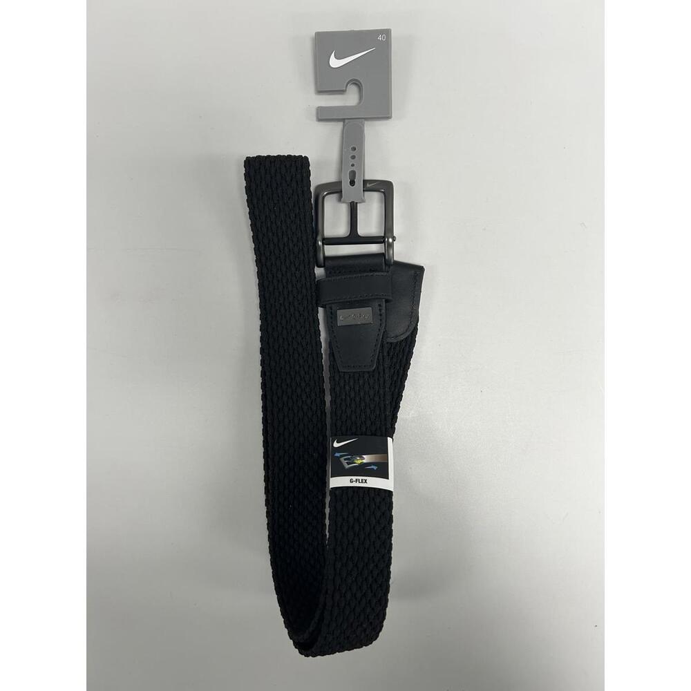 Nike Black Woven Elastic Belt with Metal Buckle Size 40